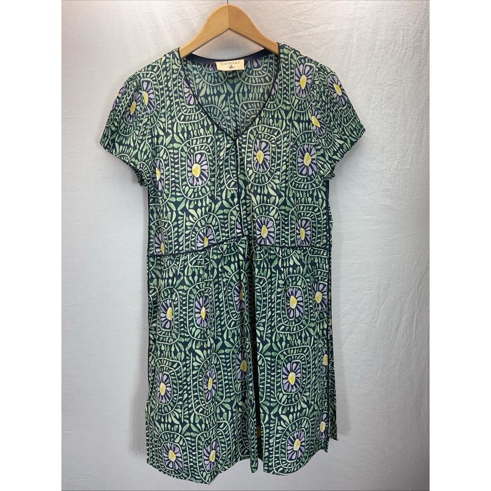 Cotelac Short Sleeve Crinkle Dress Size 1 (MD) Floral Summer Knee-length